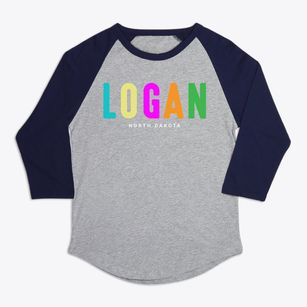 Logan North Dakota Color Pop Premium Baseball Tee