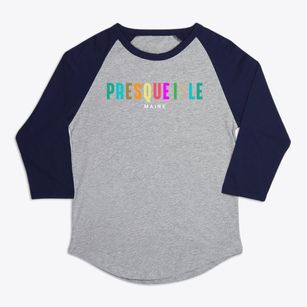 Presque Isle Maine Color Pop Premium Baseball Tee
