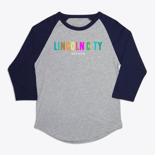 Lincoln City Oregon Color Pop Premium Baseball Tee