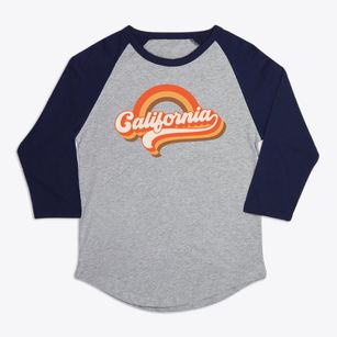  California Retro Rainbow Premium Baseball Tee