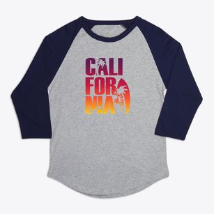  California Beach Sunset Premium Baseball Tee
