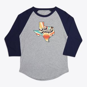 Texas Retro Art Premium Baseball Tee