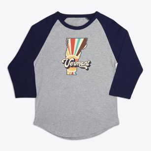  Vermont Retro Art Premium Baseball Tee