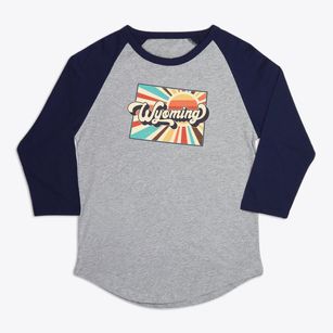  Wyoming Retro Art Premium Baseball Tee