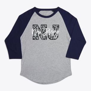  New Jersey Leopard Text Premium Baseball Tee