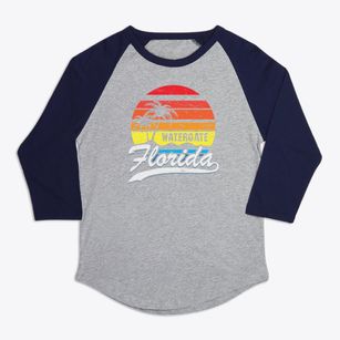 Watergate Florida Palm Tree Sunset Premium Baseball Tee