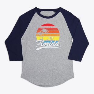 Taft Florida Palm Tree Sunset Premium Baseball Tee