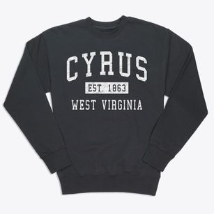 Cyrus West Virginia Classic Established Premium Crewneck Sweatshirt