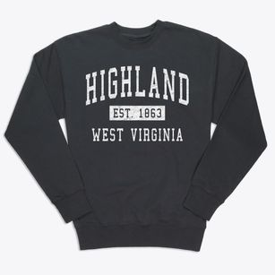 Highland West Virginia Classic Established Premium Crewneck Sweatshirt