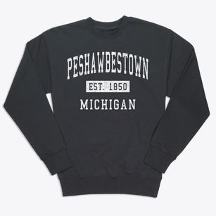 Peshawbestown Michigan Classic Established Premium Crewneck Sweatshirt