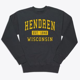 Hendren Wisconsin Classic Established Premium Crewneck Sweatshirt