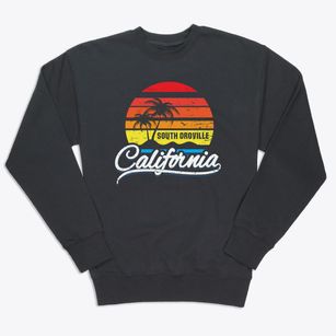 South Oroville California Palm Tree Sunset Premium Crewneck Sweatshirt