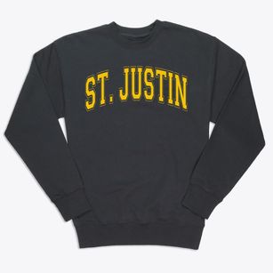 St Justin Parish Varsity Arch Premium Crewneck Sweatshirt