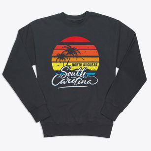 North Augusta South Carolina Palm Tree Sunset Premium Crewneck Sweatshirt