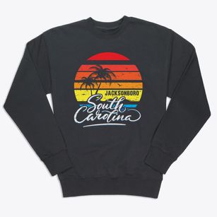 Jacksonboro South Carolina Palm Tree Sunset Premium Crewneck Sweatshirt