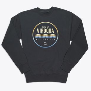 Viroqua Wisconsin Color Fade Premium Crewneck Sweatshirt