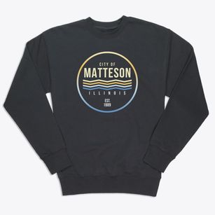 Matteson Illinois Color Fade Premium Crewneck Sweatshirt