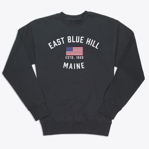 East Blue Hill Maine Patriot Premium Crewneck Sweatshirt