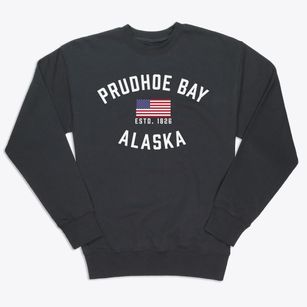 Prudhoe Bay Alaska Patriot Premium Crewneck Sweatshirt