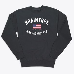 Braintree Massachusetts Patriot Premium Crewneck Sweatshirt