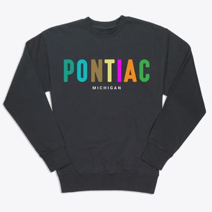 Pontiac Michigan Color Pop Premium Crewneck Sweatshirt
