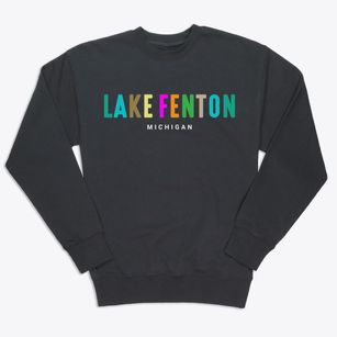 Lake Fenton Michigan Color Pop Premium Crewneck Sweatshirt
