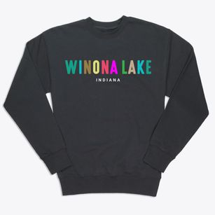 Winona Lake Indiana Color Pop Premium Crewneck Sweatshirt