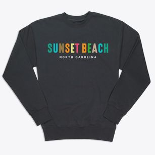 Sunset Beach North Carolina Color Pop Premium Crewneck Sweatshirt