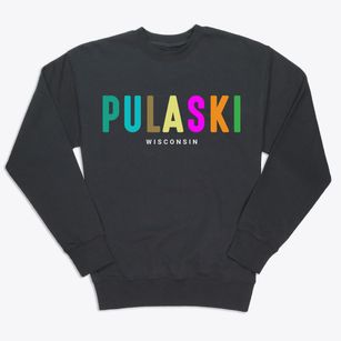 Pulaski Wisconsin Color Pop Premium Crewneck Sweatshirt