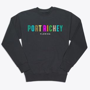 Port Richey Florida Color Pop Premium Crewneck Sweatshirt