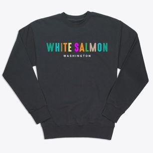 White Salmon Washington Color Pop Premium Crewneck Sweatshirt