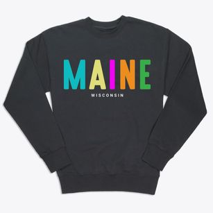 Maine Wisconsin Color Pop Premium Crewneck Sweatshirt