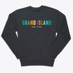 Grand Island New York Color Pop Premium Crewneck Sweatshirt