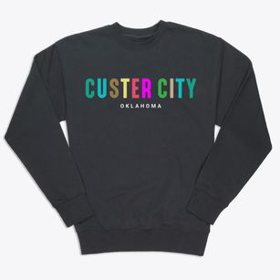 Custer City Oklahoma Color Pop Premium Crewneck Sweatshirt