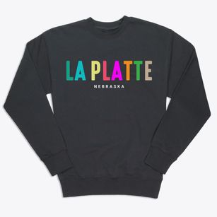 La Platte Nebraska Color Pop Premium Crewneck Sweatshirt