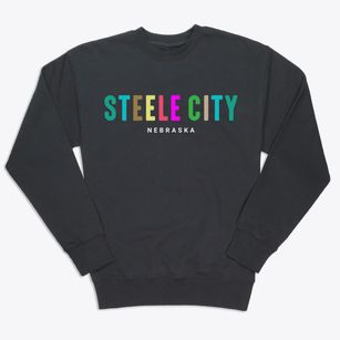 Steele City Nebraska Color Pop Premium Crewneck Sweatshirt