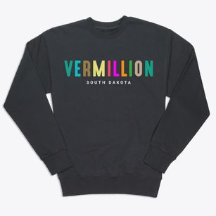 Vermillion South Dakota Color Pop Premium Crewneck Sweatshirt