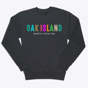 Oak Island North Carolina Color Pop Premium Crewneck Sweatshirt