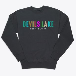 Devils Lake North Dakota Color Pop Premium Crewneck Sweatshirt