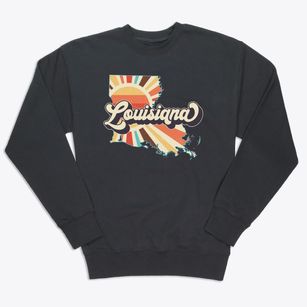  Louisiana Retro Art Premium Crewneck Sweatshirt