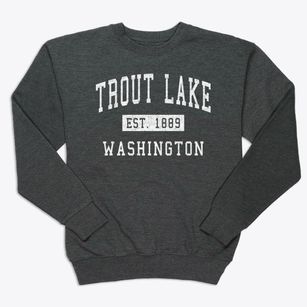 Trout Lake Washington Classic Established Premium Crewneck Sweatshirt