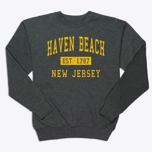 Haven Beach New Jersey Classic Established Premium Crewneck Sweatshirt