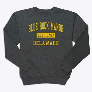Blue Rock Manor Delaware Classic Established Premium Crewneck Sweatshirt