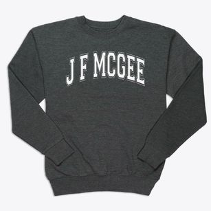 J F Mcgee Elementary School Varsity Arch Premium Crewneck Sweatshirt