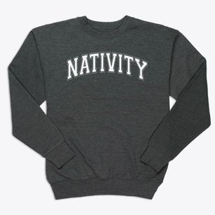 Nativity Of Our Lord Jesus School Varsity Arch Premium Crewneck Sweatshirt