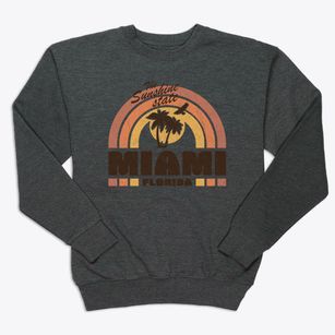 Miami Florida Retro Beach Premium Crewneck Sweatshirt