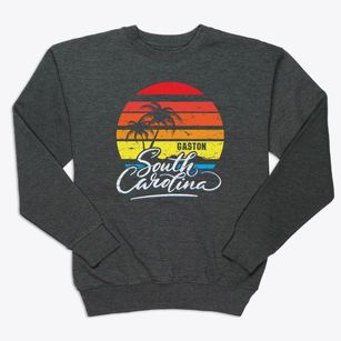 Gaston South Carolina Palm Tree Sunset Premium Crewneck Sweatshirt