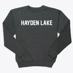Hayden Lake Idaho Classic Block Premium Crewneck Sweatshirt