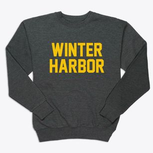 Winter Harbor Maine Classic Block Premium Crewneck Sweatshirt