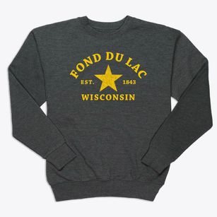 Fond Du Lac Wisconsin Star Premium Crewneck Sweatshirt